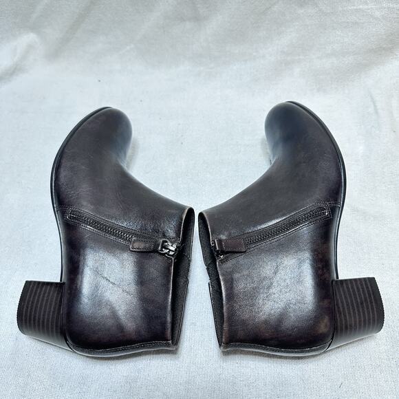 ECCO Shape M 35 Women's Leather Ankle Boot Brown US 9-9.5 / EU 40 double zipper - Picture 7 of 9